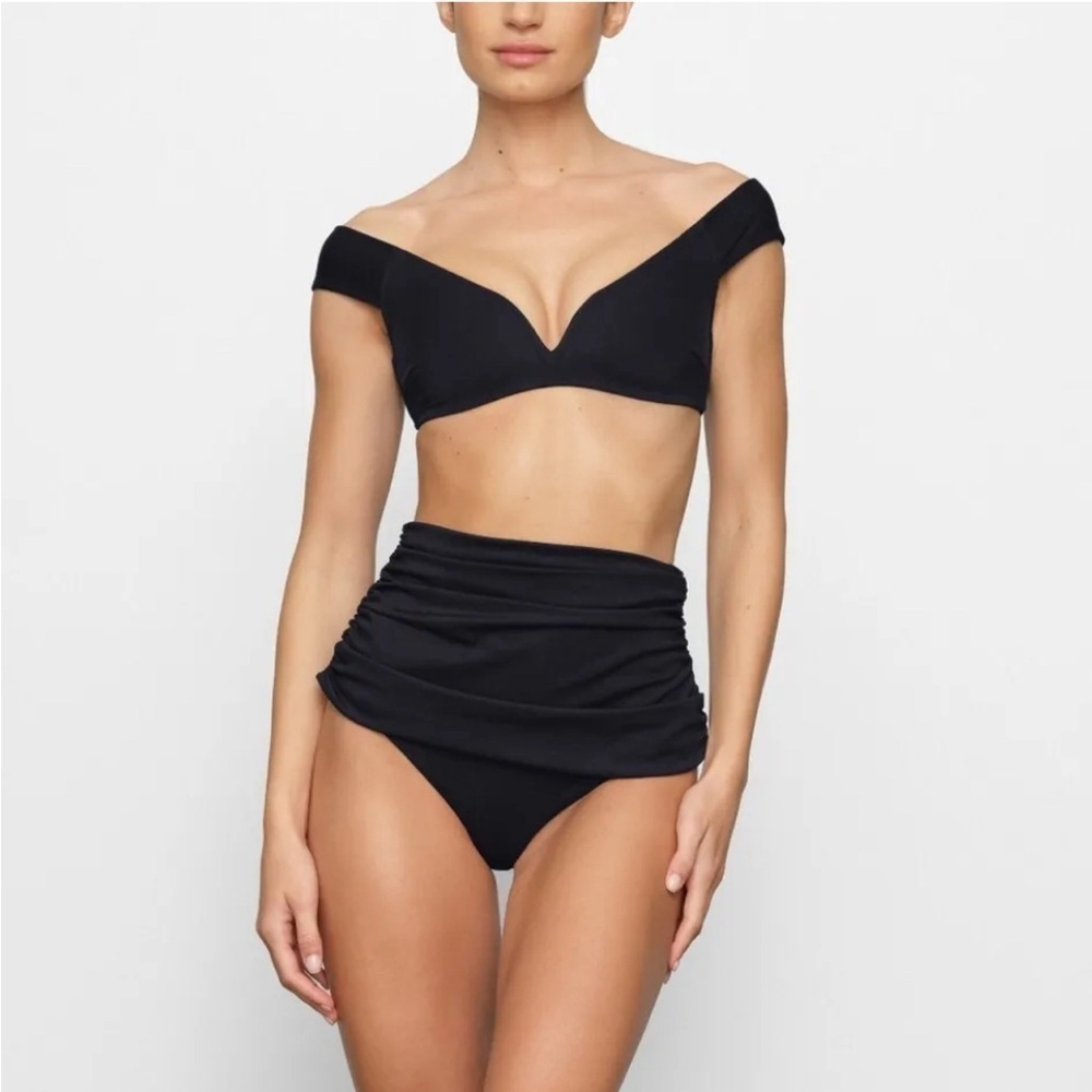 Skims Shaping Swim Foldover Skirt Bikini Bottom Midnight Blue M & XXS